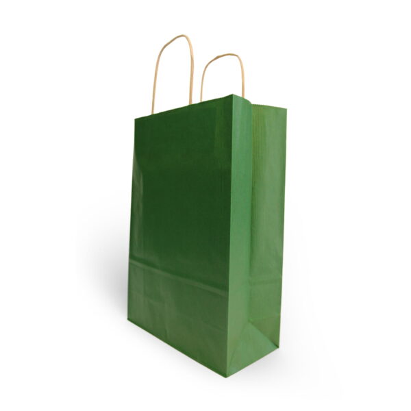 Kanpak inovativna pakiranja i papirnate vrećice | Papirnate vrećice s pletenom ručkom - TAMNO ZELENA