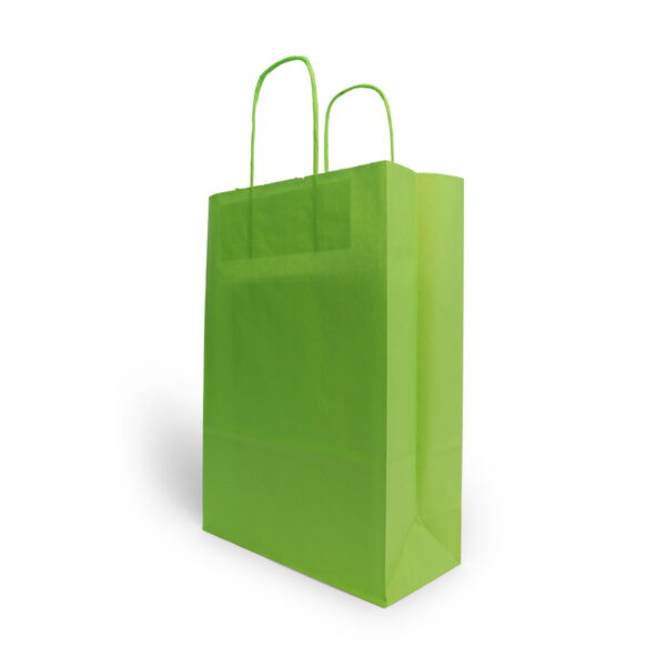Kanpak inovativna pakiranja i papirnate vrećice | Papirnate vrećice s pletenom ručkom - ZELENA