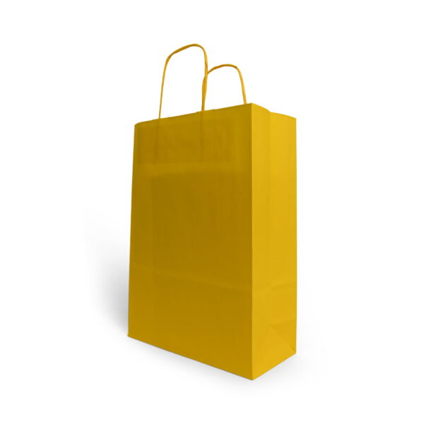 Kanpak inovativna pakiranja i papirnate vrećice | Papirnate vrećice s pletenom ručkom - ŽUTA